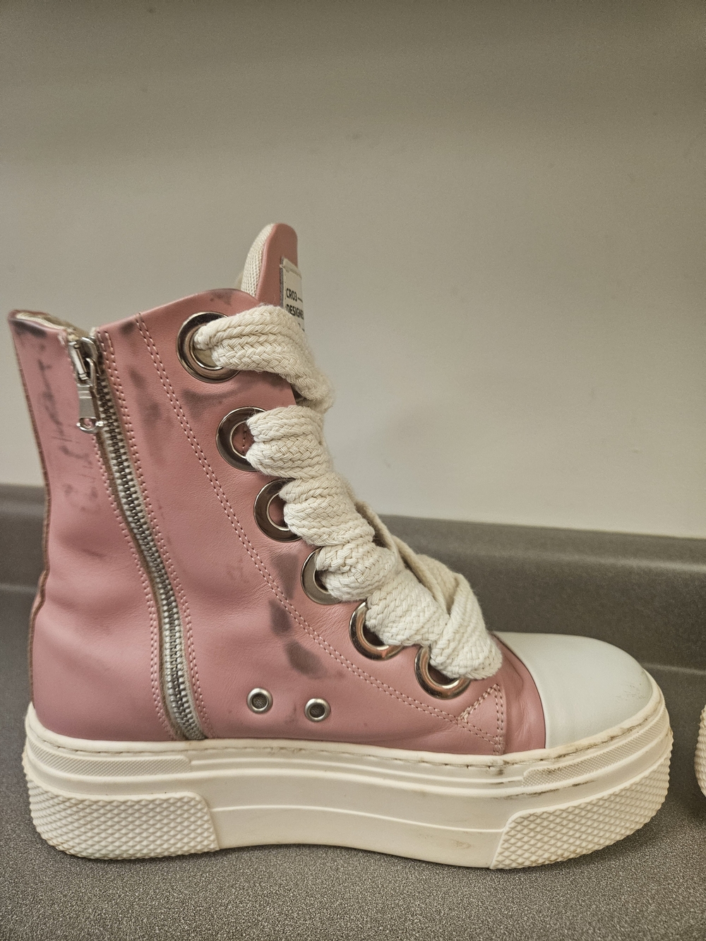 High-Top Platform Sneakers - Pink/White - Picture 10 of 14